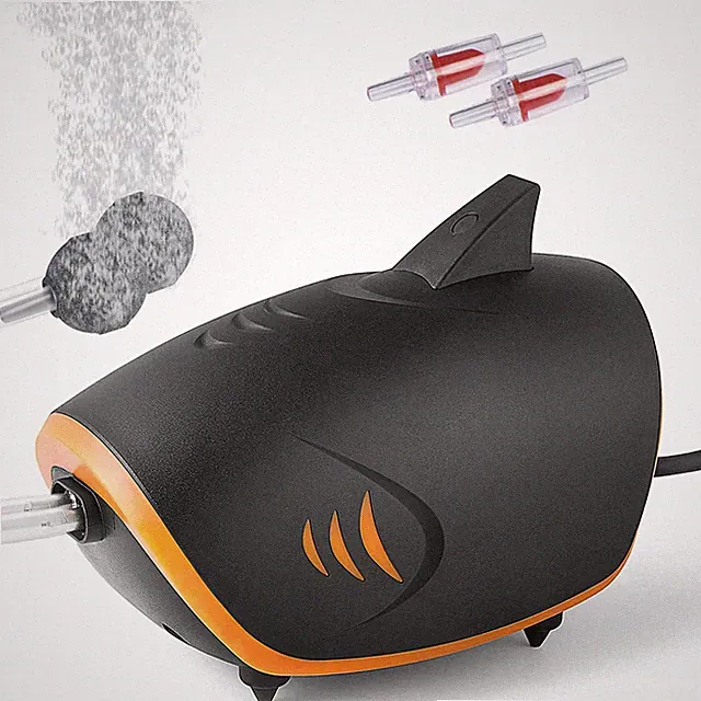 110GPH Powerful Aquarium Air Pump: Quiet 2-Outlets Aquarium Aerator, Adjustable