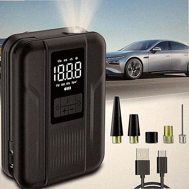 12V Portable Tire Inflator Air Compressor Car Auto Electric Pump with Gauge