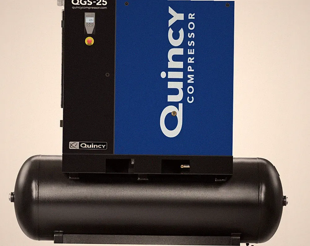 2024 New Quincy QGS-25 Rotary Screw Air Compressor 25 HP with 120 Gallon Tank