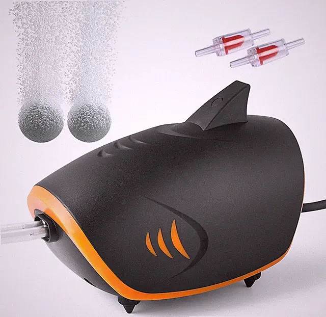 4W 110GPH Powerful Aquarium Air Pump: Quiet 2-Outlets Aquarium Aerator, Adjustab