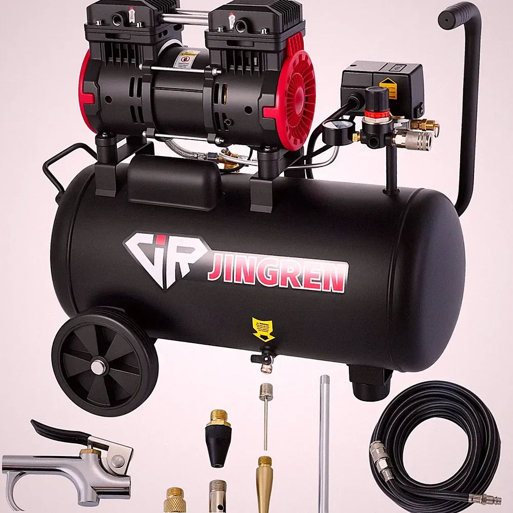 8 Gallon Ultra Quiet Air Compressor, 2HP 4.2CFM, Max 120 PSI Oil-Free Air Com...