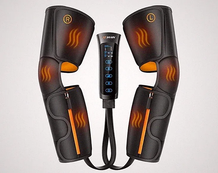 Air Compression Leg Massager with Heat : Calf,Knees & Thigh Recovery Compression