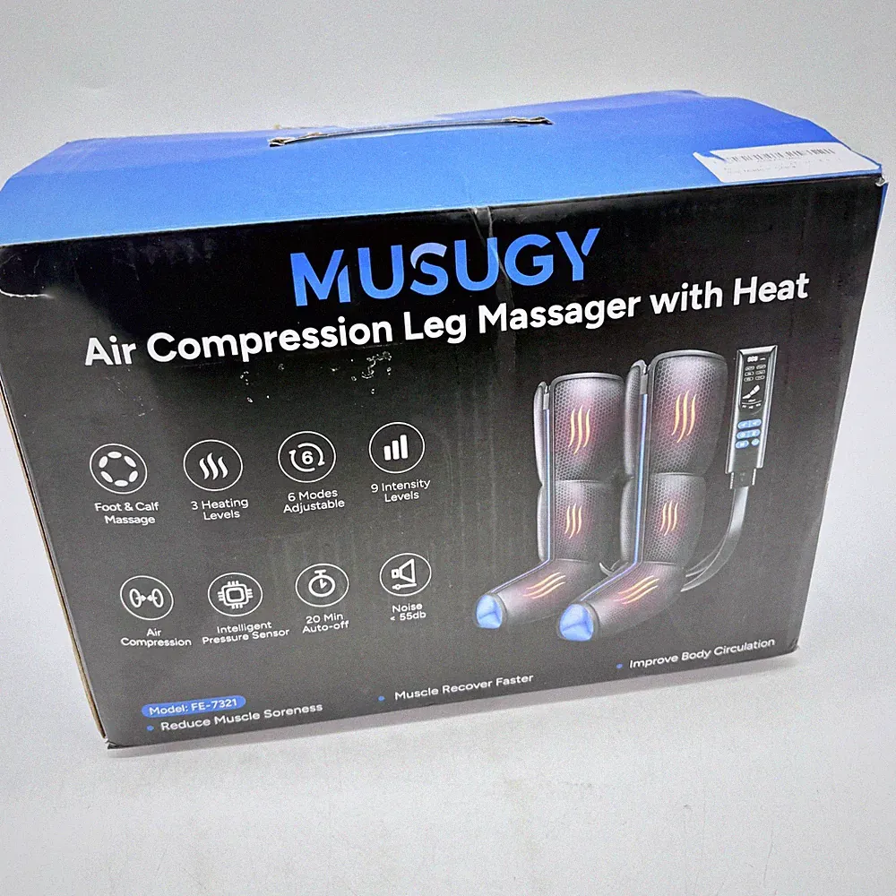 Air Compression Leg Massager with Heat for Pain Relief 30W Model FE-7321 - Black