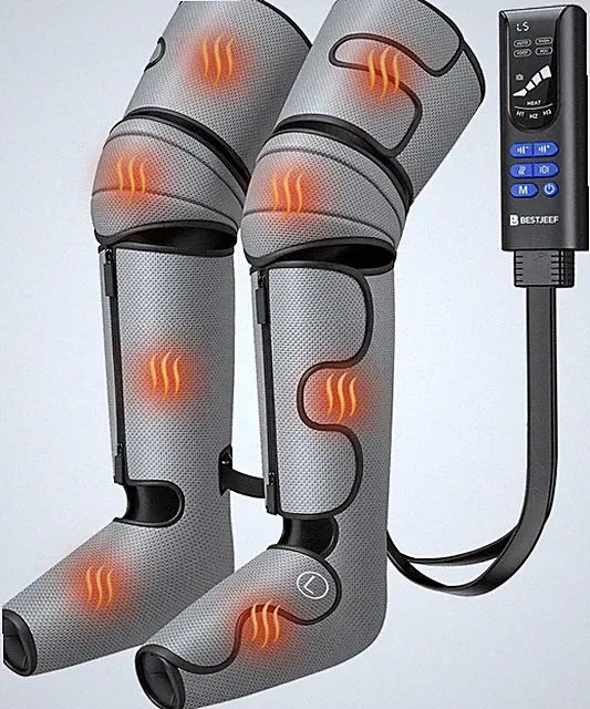 Air Compression Leg Massager with Heat : Leg Massager for Circulation and Pain R