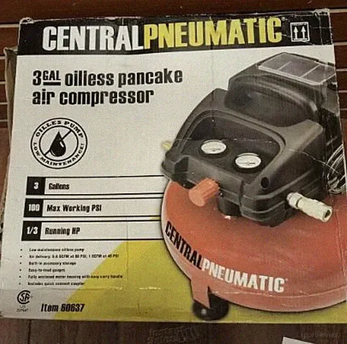 CENTRAL PNEUMATIC AIR COMPRESSOR 100-PSI / 3-GALLON MODEL #60737