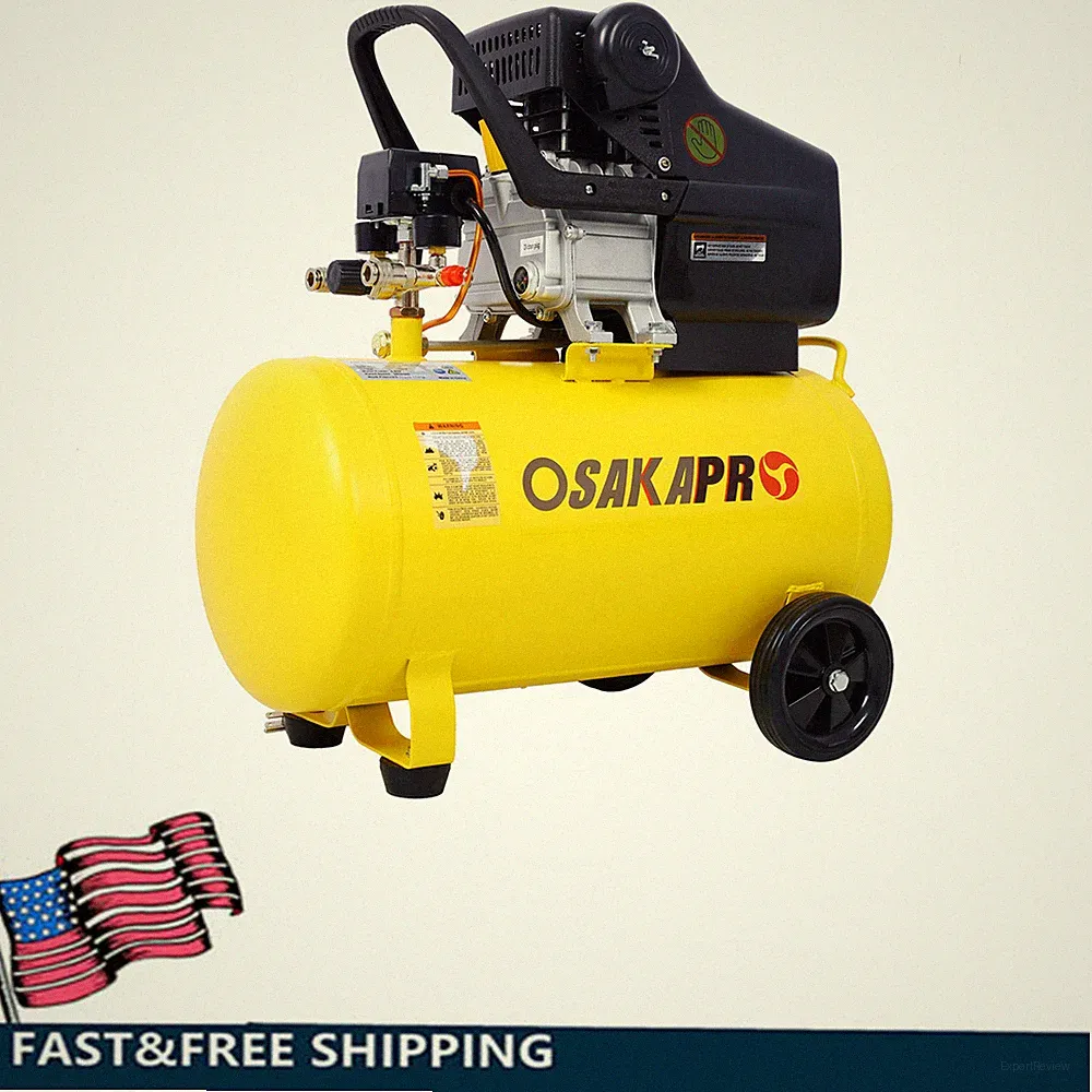 Portable Air Compressor Tank 3.5HP 10 Gallons Adjustable Pressure with Wheel