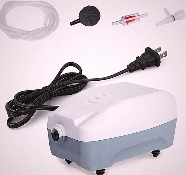Single Outlet Aquarium Air Pump Fish Tank Aerator with Accessories, Quiet Oxygen