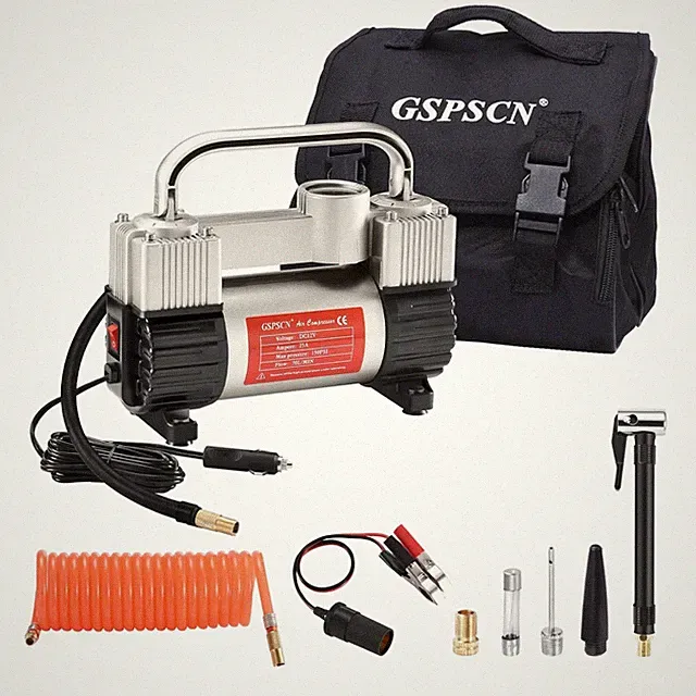 Travel-Friendly Tire Inflator - 150PSI 12V Air Compressor with Accessories